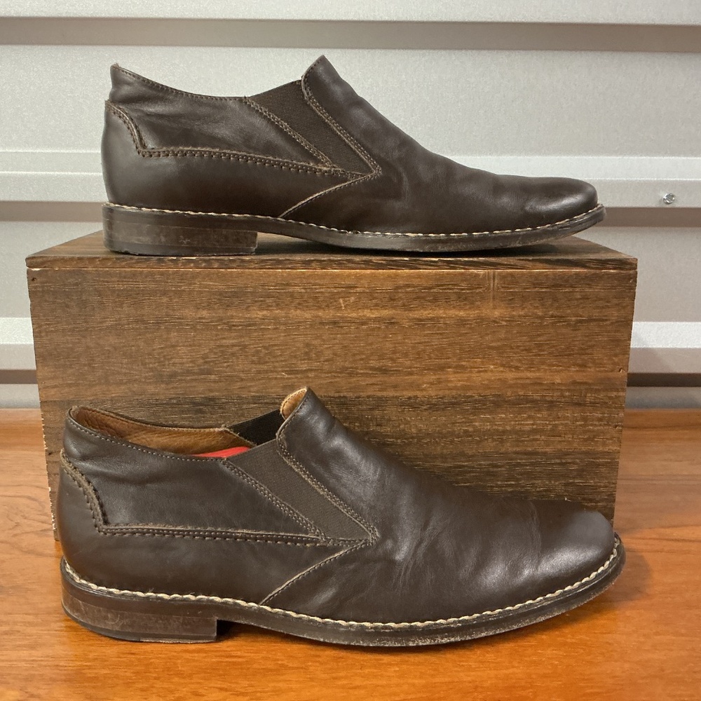 John Varvatos Men Brown Leather Loafer Size 10.5